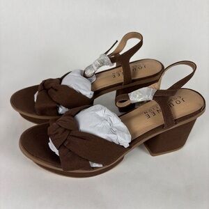 Brown Block Heel Sandals